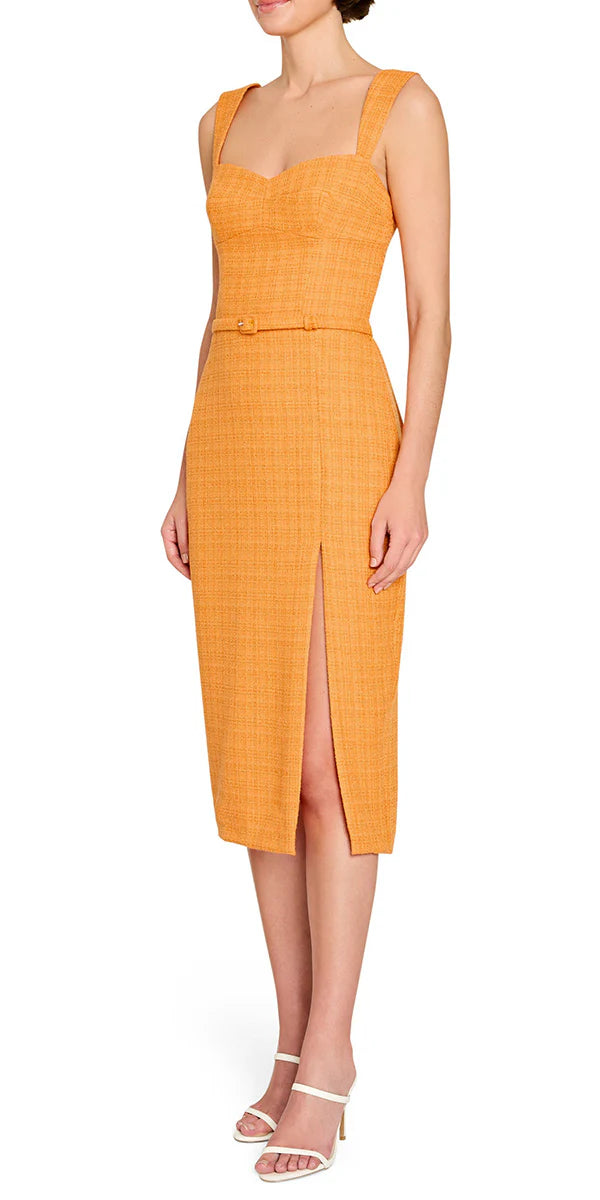 Calabasas dress - orange tweed