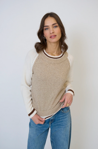 Olivia Baseball Sweater - oat
