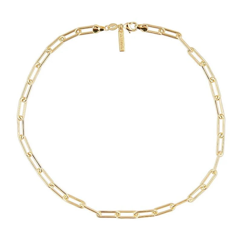 Carrie paper clip necklace (16") - gold