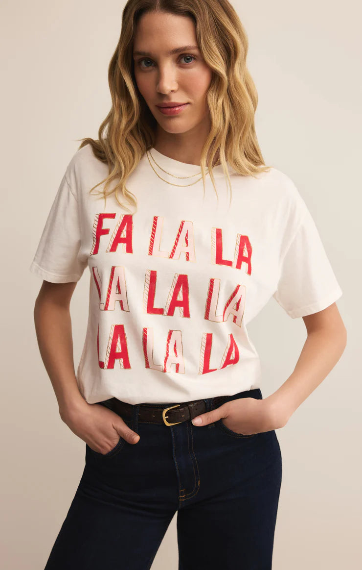 Falalala Boyfriend Tee - sea salt