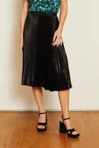 Mia shiny woven skirt - black