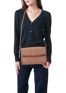 Beth clutch - saddle suede