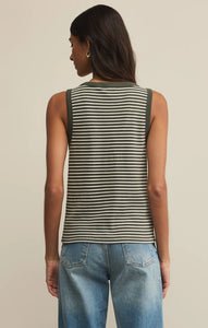 Elin stripe rib tank - dark agave