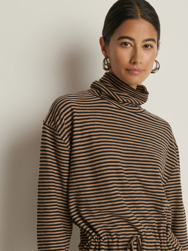 Mariel dress- mini cocoa stripe