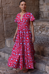 V-neck maxi - eclipse red