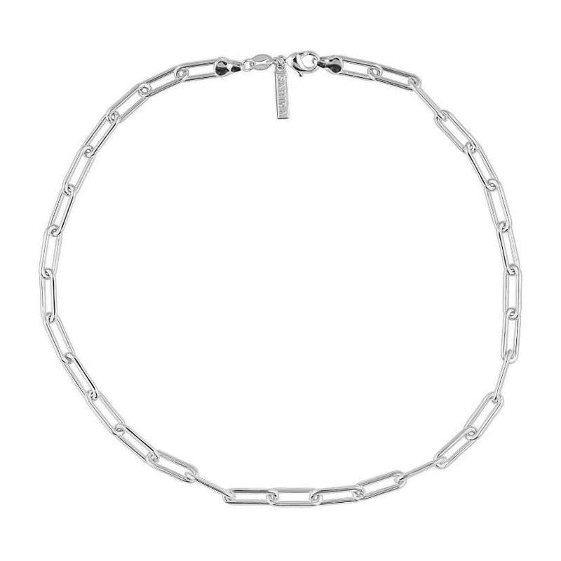 Carrie paper clip necklace (16") - silver