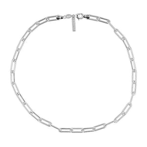 Carrie paper clip necklace (16") - silver