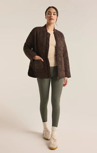 Sunrise quilted bomber jacket - coffee bean