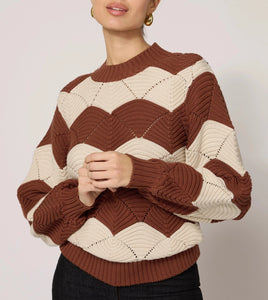 Kori sweater - ivory / terracotta