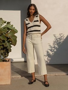 The marine cropped denim pants - french vanilla