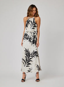 Maxi halter dress - maui palm print