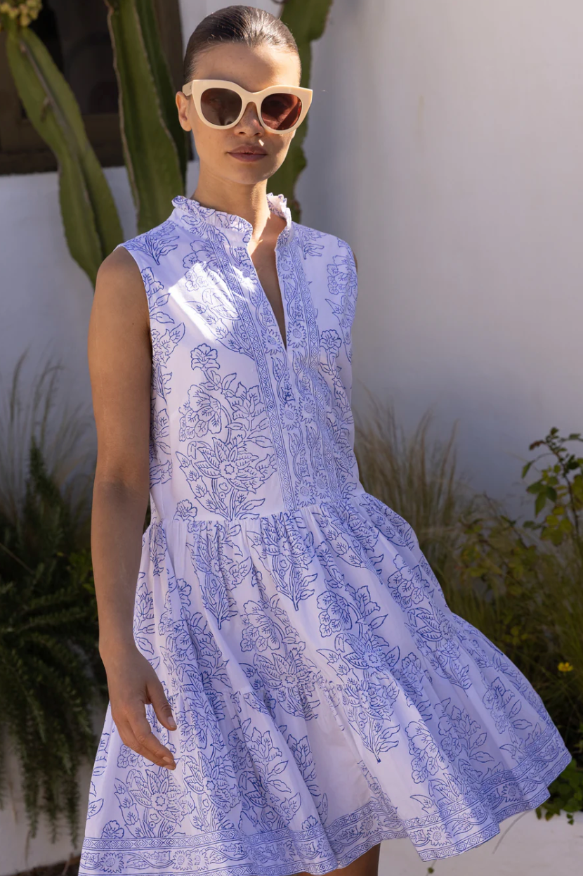 Yoke dress - amadora blue
