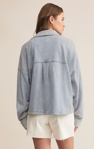 All Days Knit Denim Jacket - washed indigo