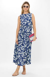 Sleeveless piped maxi - acadia navy
