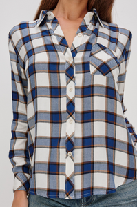 Hunter shirt - golden cobalt