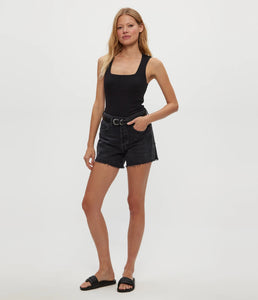 Maribel square neck tank - black