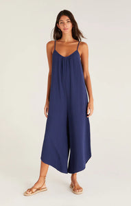 The flared gauze jumpsuit - indigo dream