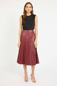Hendrix Vegan Leather Skirt - cabernet