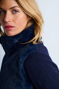 The Teddy faux fur knit jacket - navy
