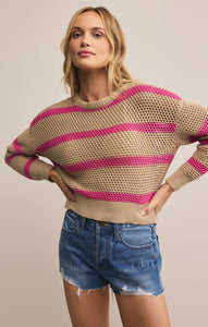 Broadbeach striped sweater - biscuit