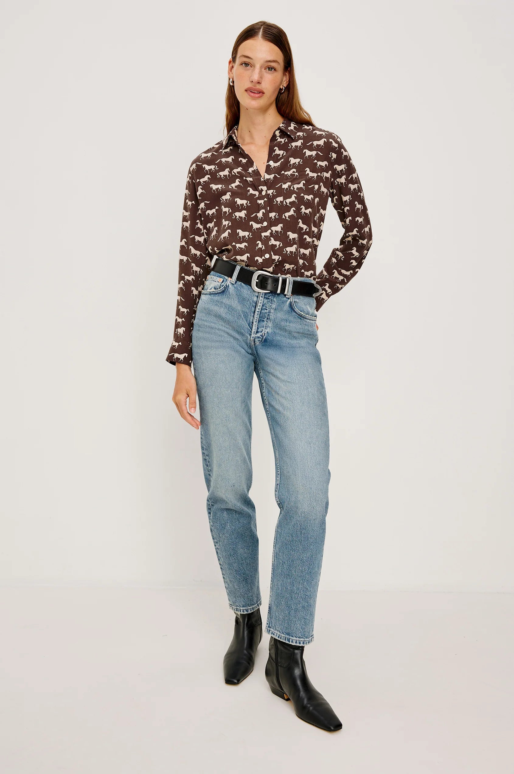 Kate shirt - ivory horses