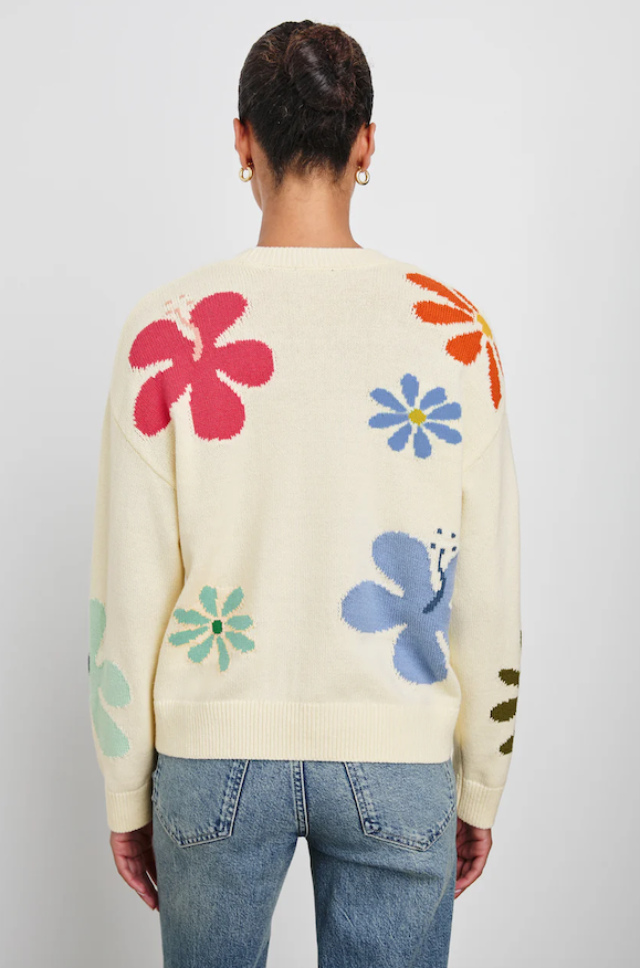 Zoey sweater - ivory hibiscus