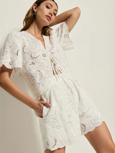 Rosalyn Tie Top - white