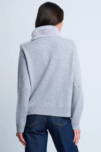 The Teddy faux fur knit jacket - platinum
