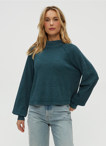 Norma mock neck pullover - rainforest