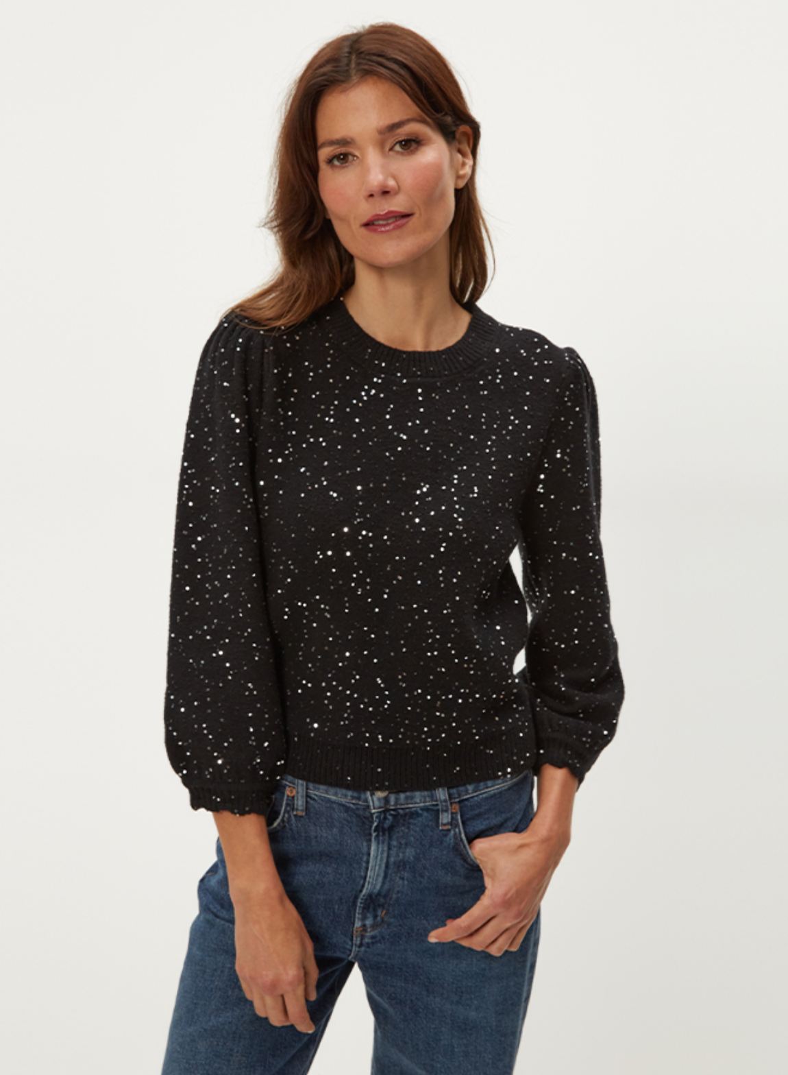 Deanna femme sleeve sweater - black
