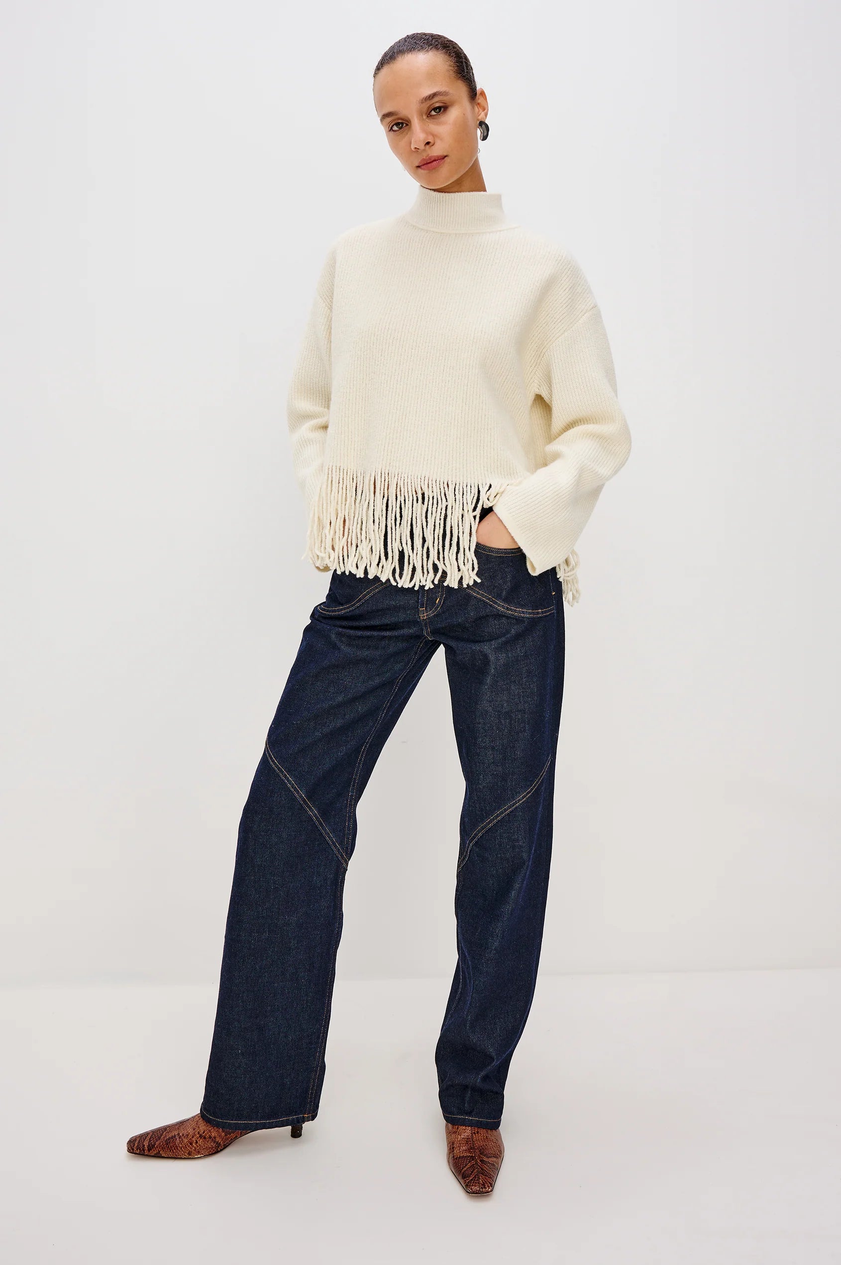 Lise sweater - ivory fringe