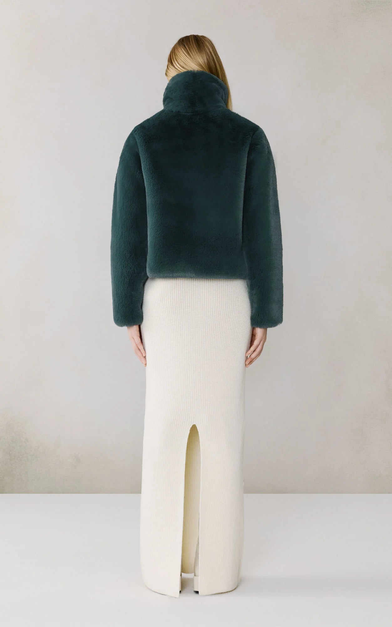 Kendell faux fur with scarf - midnight forest