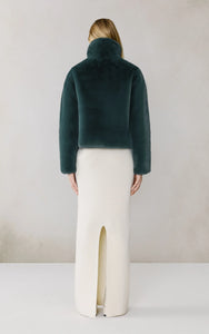 Kendell faux fur with scarf - midnight forest