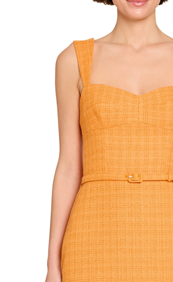 Calabasas dress - orange tweed