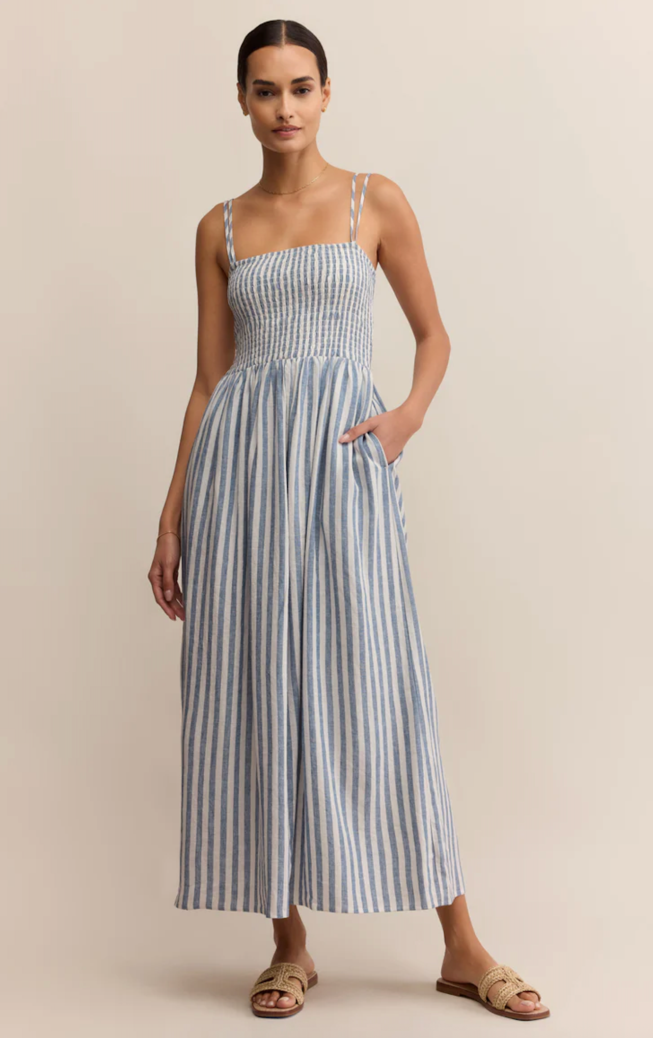 Nadine Striped Midi Dress - boathouse