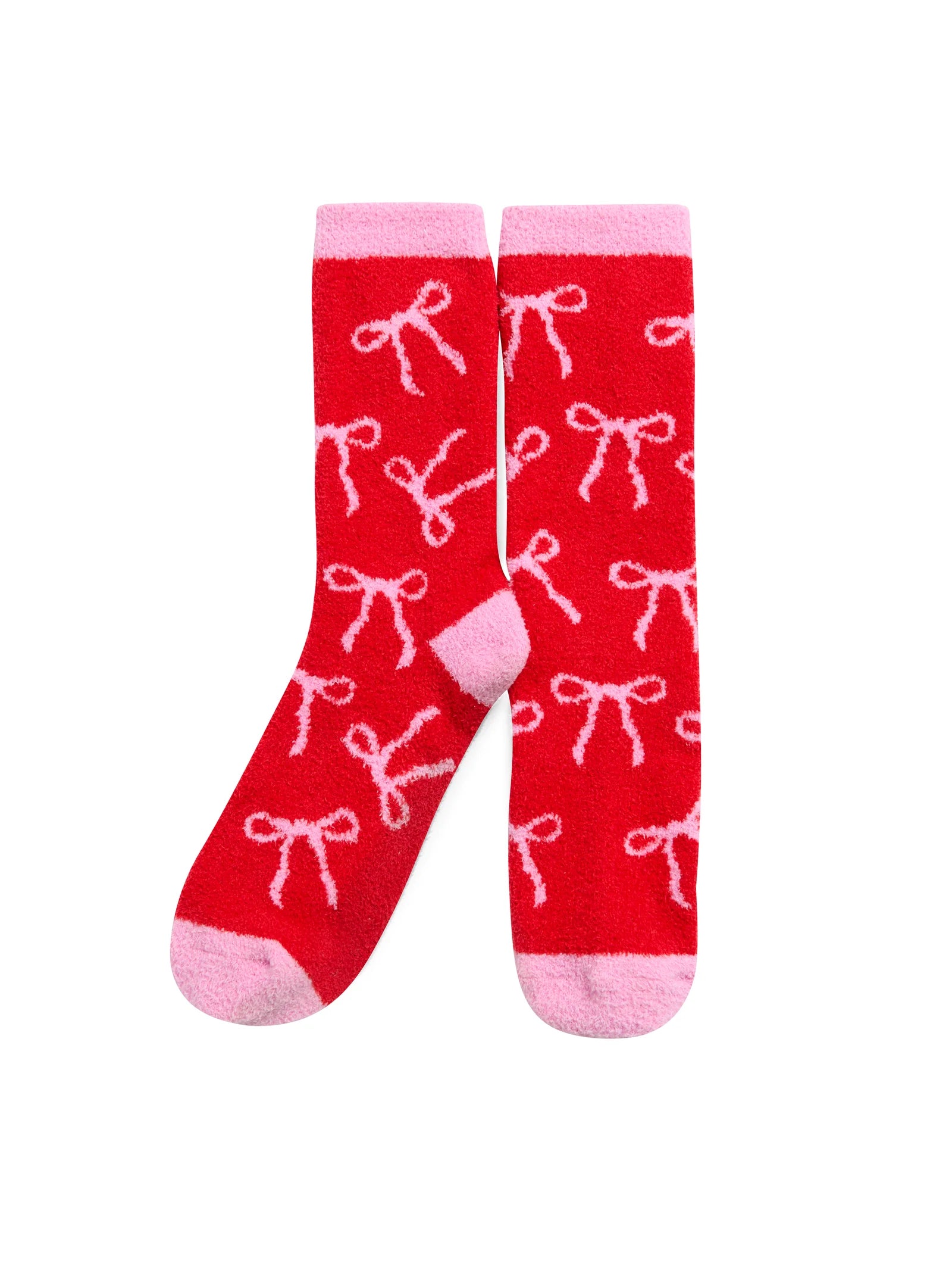 Bow socks - red