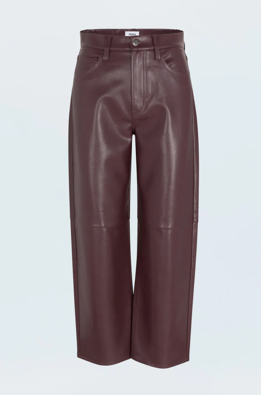 Jett high rise bowed straight pant - cabernet