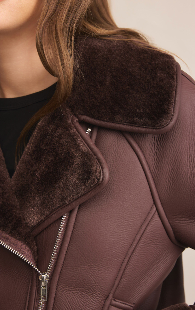 Locklin sherpa jacket - chocolate cherry