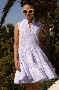 Yoke dress - amadora blue