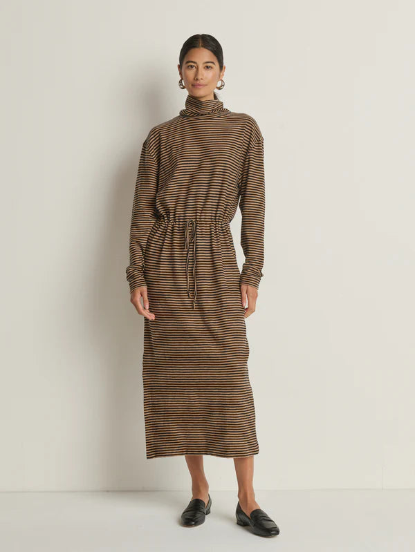 Mariel dress- mini cocoa stripe