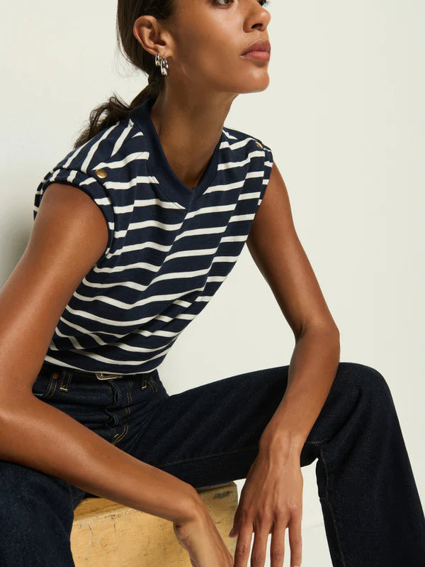 Marina Muscle Tee - playa stripe