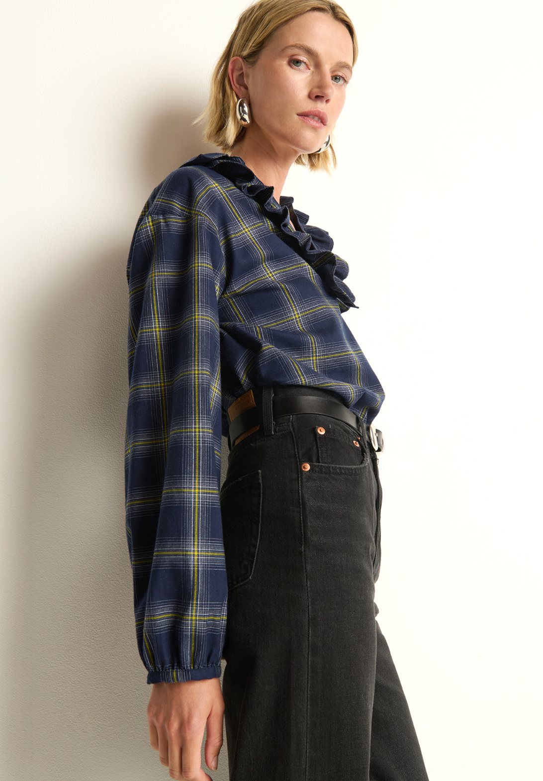 Beckett blouse - starry night plaid