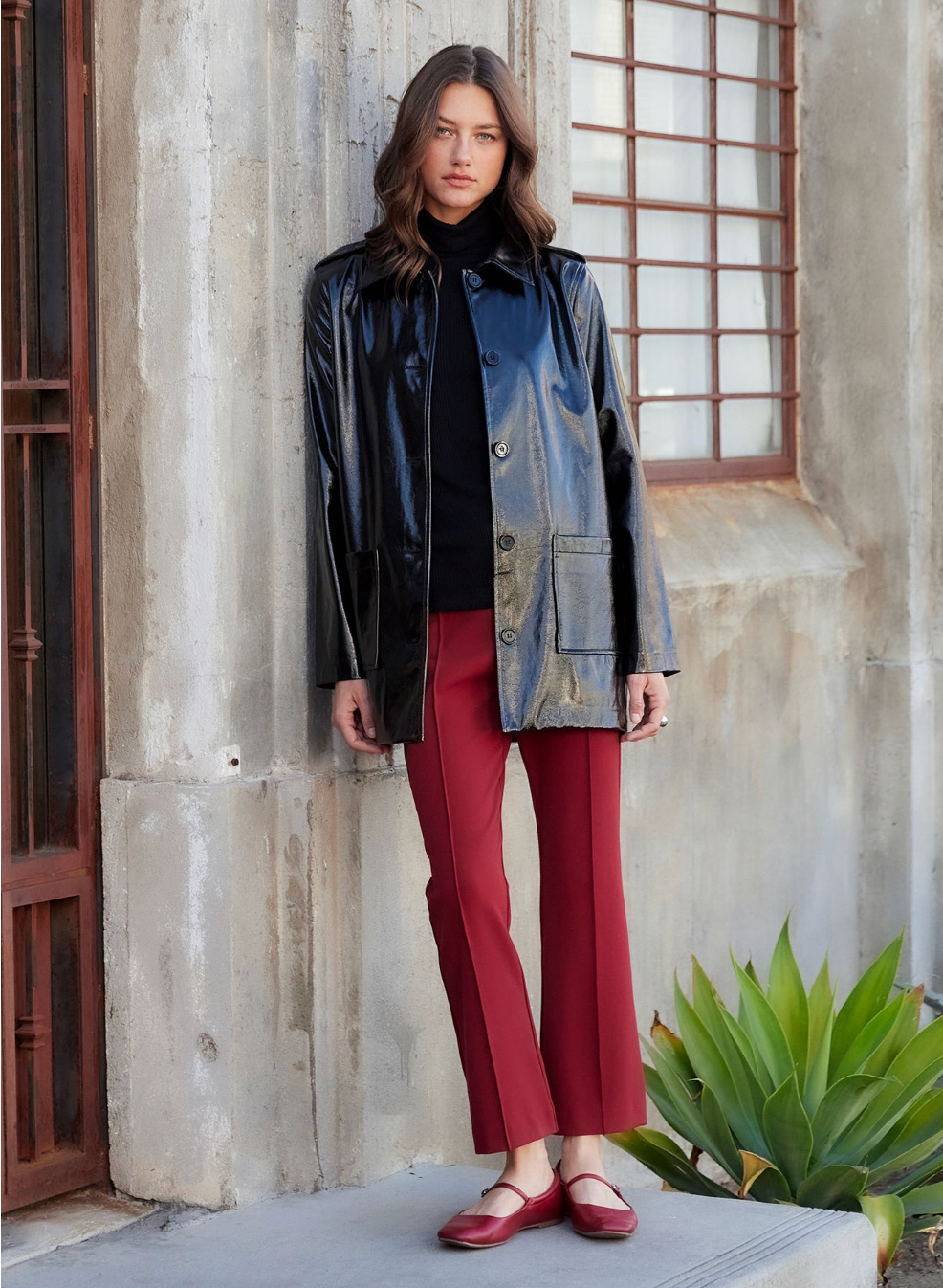 Sigourney Pintuck Pants - brick