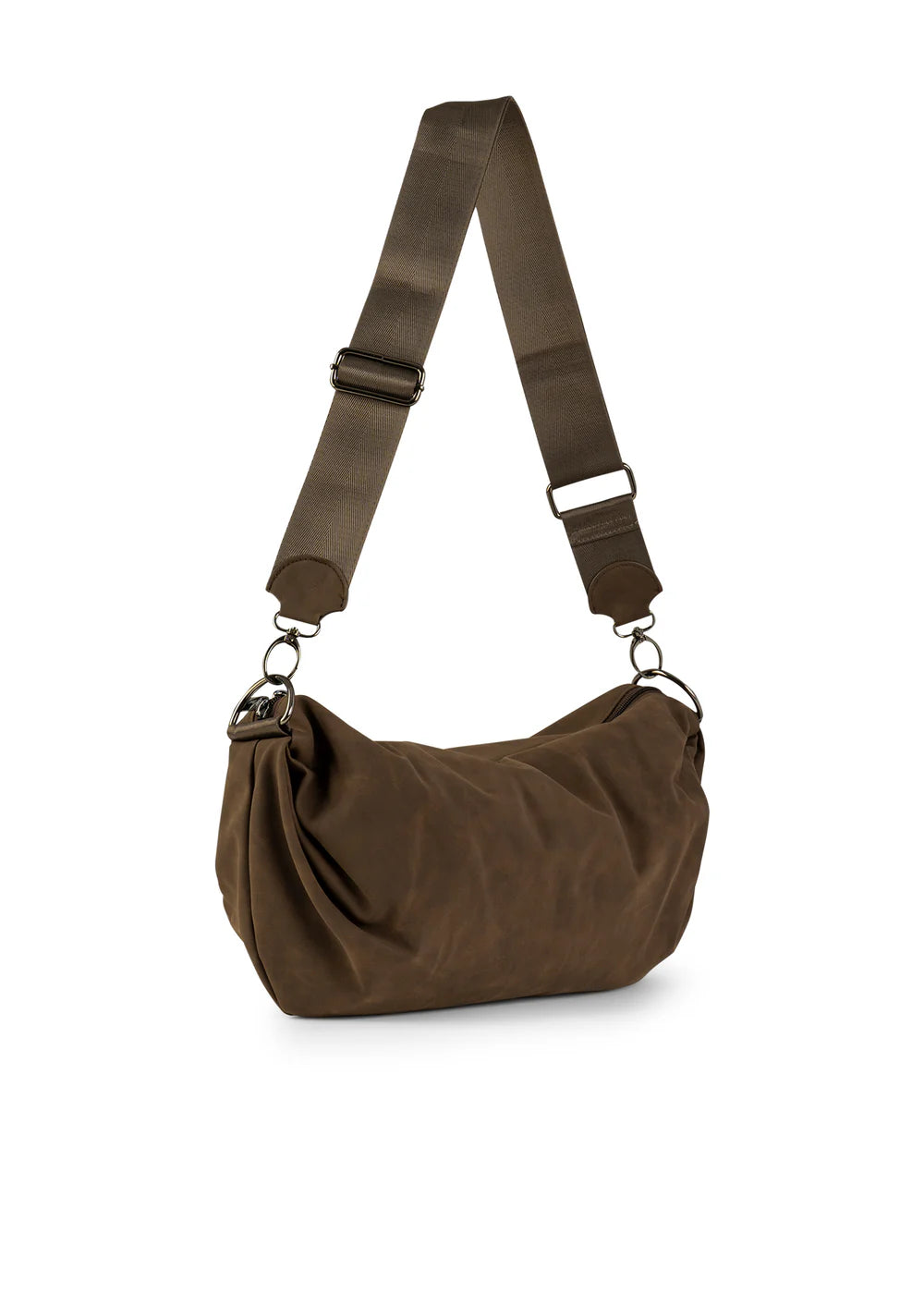 Ollie vegan suede sling bag - espresso