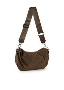 Ollie vegan suede sling bag - espresso