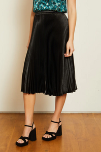 Mia shiny woven skirt - black