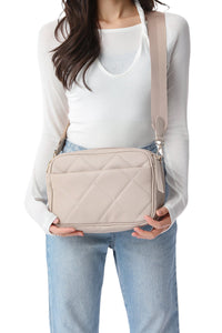 Noa pebbled cargo crossbody - fawn