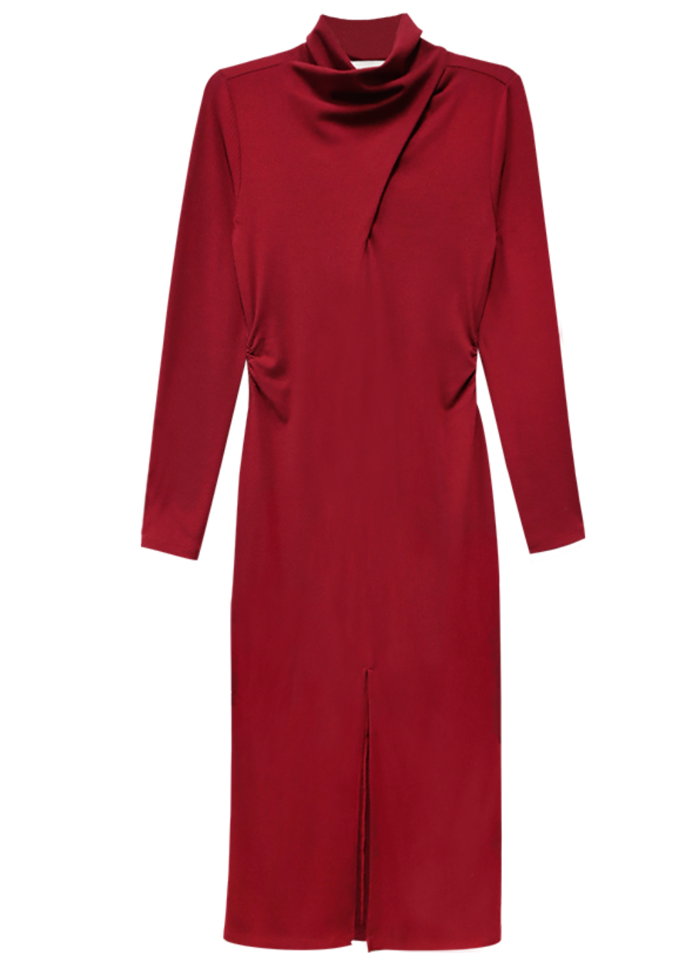 Tasha Turtleneck Midi Dress - brick