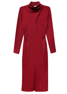 Tasha Turtleneck Midi Dress - brick