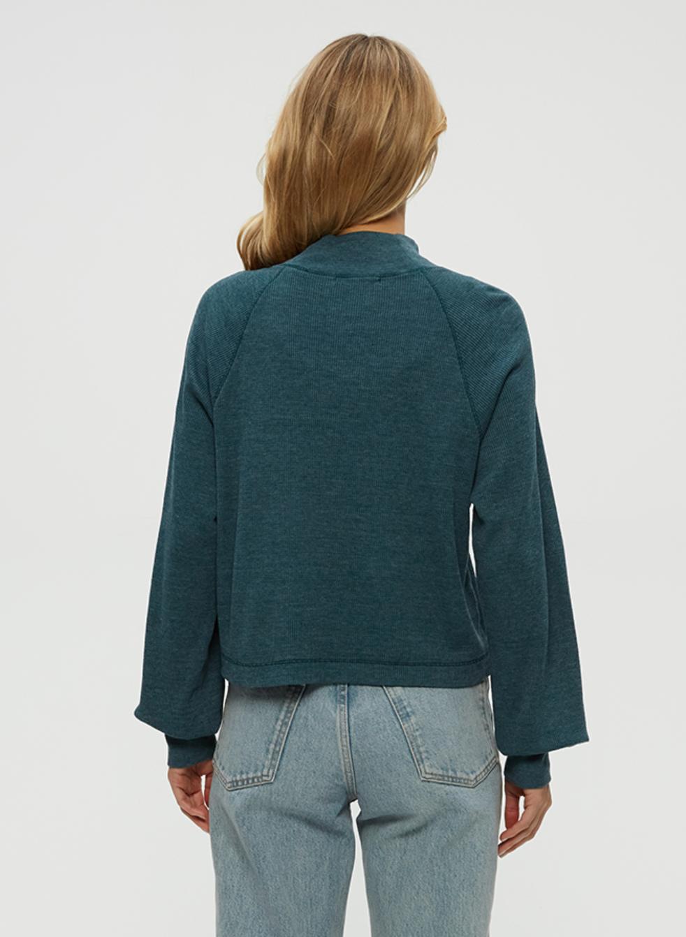Norma mock neck pullover - rainforest